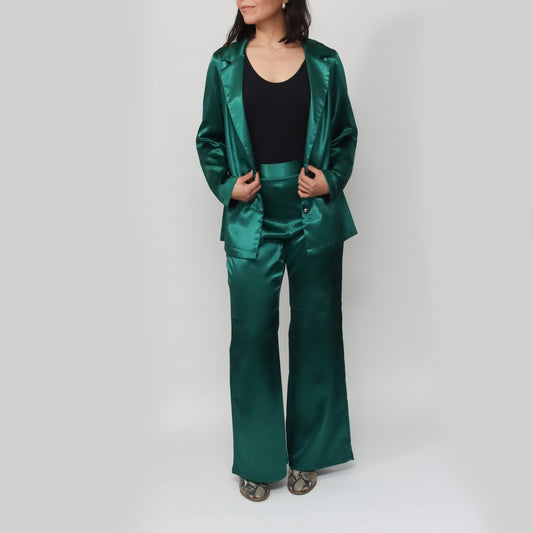 Conjunto Satín Verde
